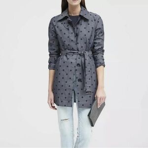 Banana Republic Chambray Polka Dot Trench Coat